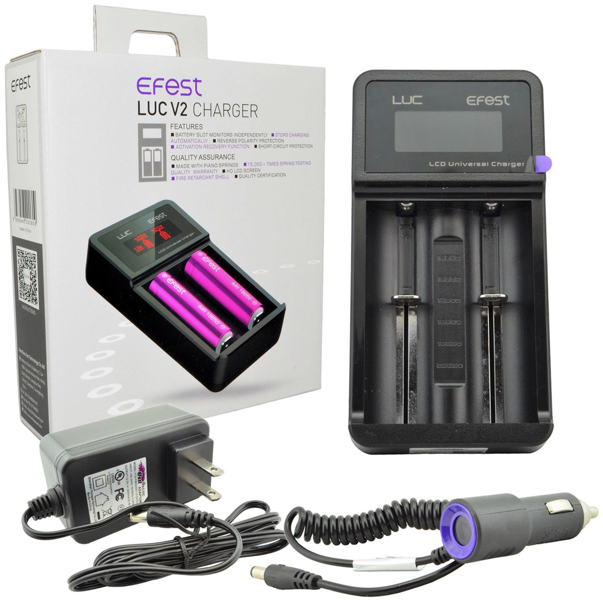 Efest LUC V2 Dual Slot 18650 Battery Car Charger-Efest-NYC Glass