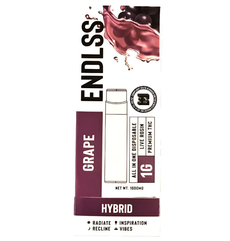 Endlss Premium THC Live Rosin 1g Disposable-Endlss-Grape (Hybrid)-NYC Glass