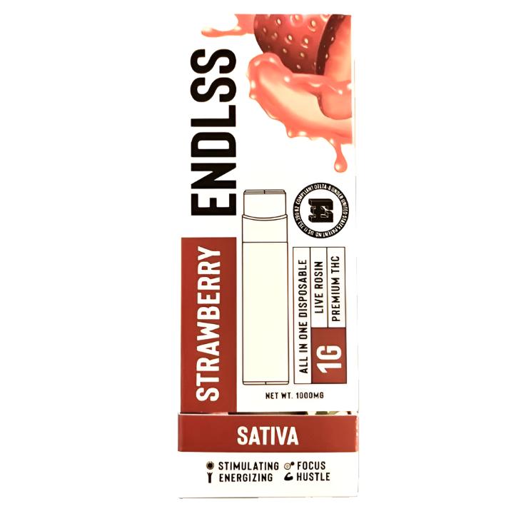 Endlss Premium THC Live Rosin 1g Disposable-Endlss-Strawberry (Sativa)-NYC Glass