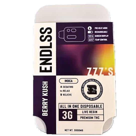 Endlss Premium THC Live Rosin 3g Disposable-Endlss-Berry Kush (Indica)-NYC Glass