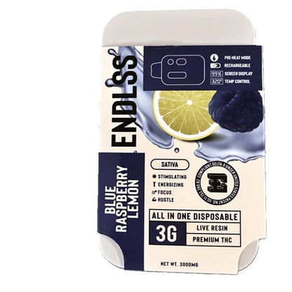 Endlss Premium THC Live Rosin 3g Disposable-Endlss-Blue Raspberry Lemon (Sativa)-NYC Glass