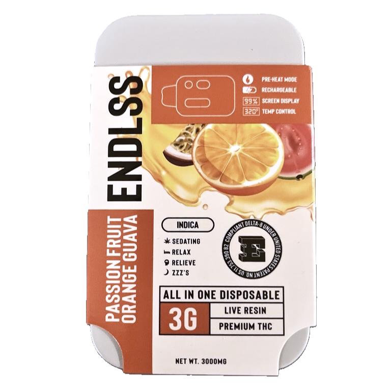 Endlss Premium THC Live Rosin 3g Disposable-Endlss-Passion Fruit Orange Guava (Indica)-NYC Glass