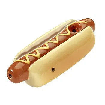 Fashion Craft Ceramic Pipe (Assorted Styles)-Fashion Craft-Hot Dog 6 7/8"-NYC Glass