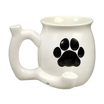 Fashion Craft Mugs-Fashion Craft-Embossed Paw White Mug-NYC Glass