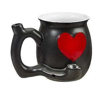 Fashion Craft Mugs-Fashion Craft-Red Heart Black Mug-NYC Glass