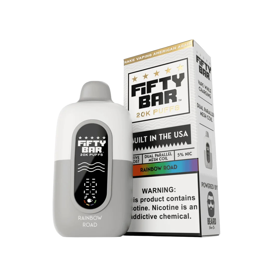 Fifty Bar V2 20k Puff Nicotine Disposable-Fifty Bar-Rainbow Road-Single-NYC Glass