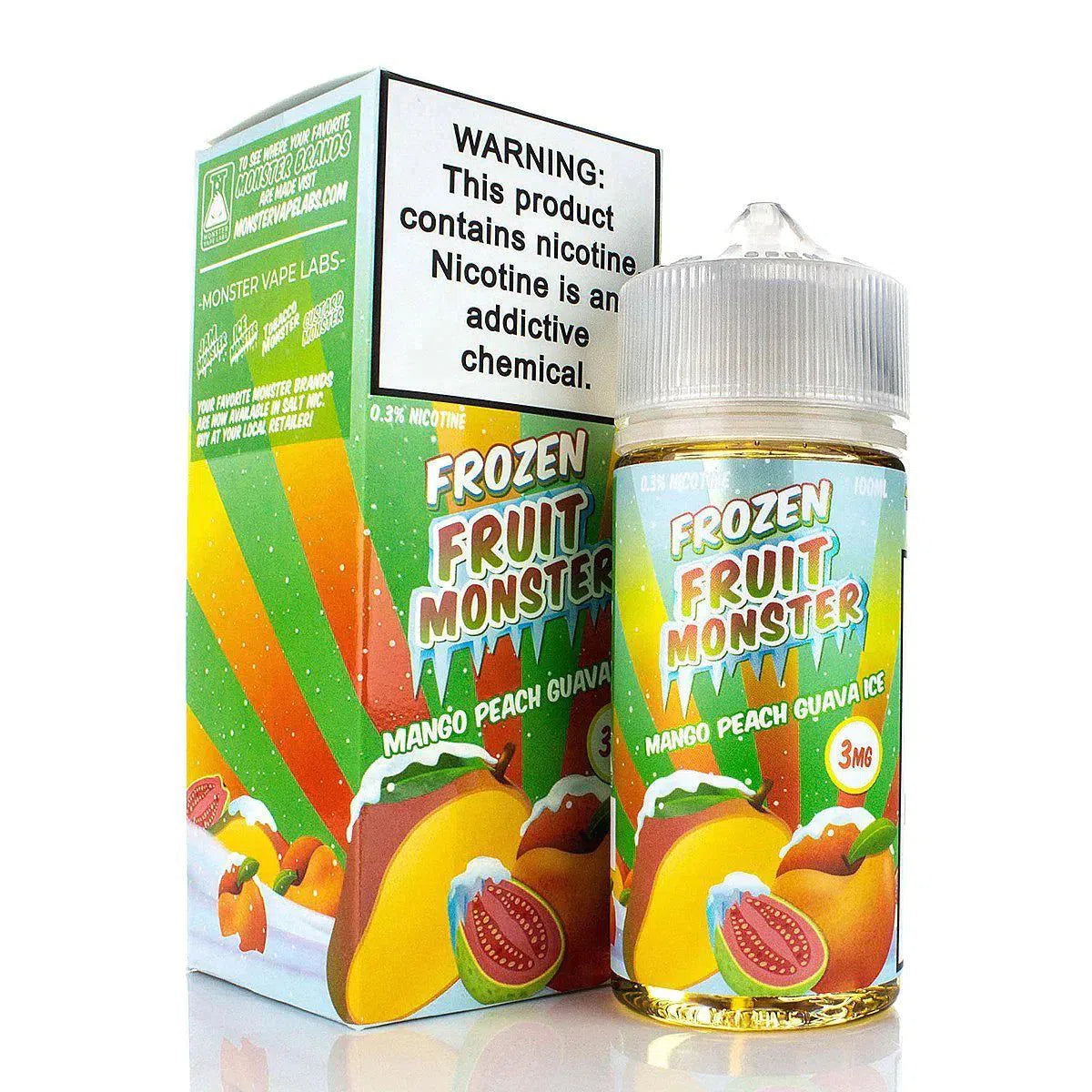 Frozen Fruit Monster Freebase E-Juice 100ml-Frozen Fruit Monster-Mango Peach Guava 3mg-NYC Glass