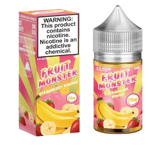 Fruit Monster Salts E-Juice 30ml-Fruit Monster-Strawberry Banana-24mg-NYC Glass