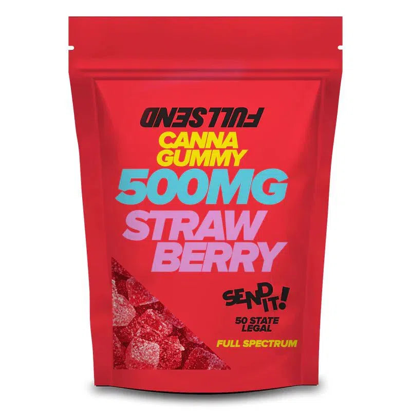 Fullsend Full Spectrum (Delta 8, CBD, CBN, CBG, THCP) Gummies 500mg Bag-Fullsend-Strawberry-NYC Glass