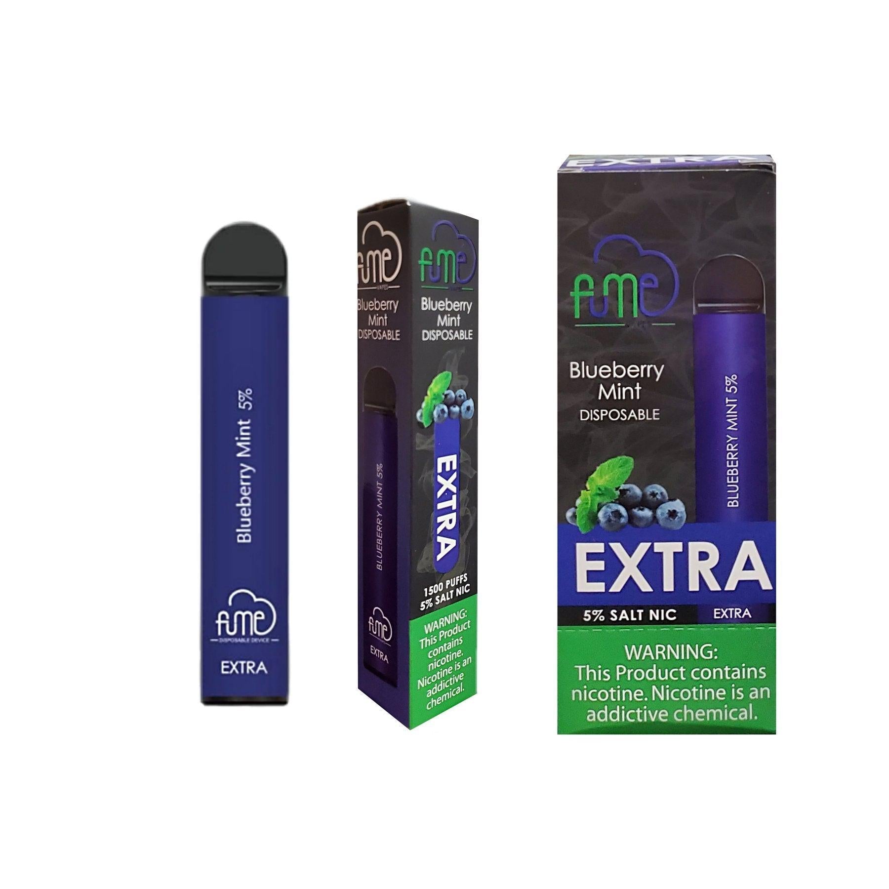 Fume EXTRA Nicotine Disposable 10pk FULL BOX-Fume-Blueberry Mint-NYC Glass