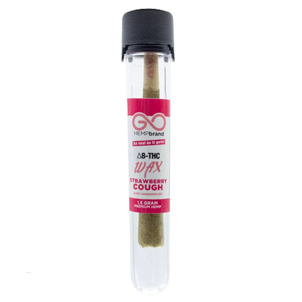 GO Hemp Delta 8 Wax Infused Keif Coated 1.5g Pre Roll-GO Hemp Brand-Strawberry Cough-NYC Glass