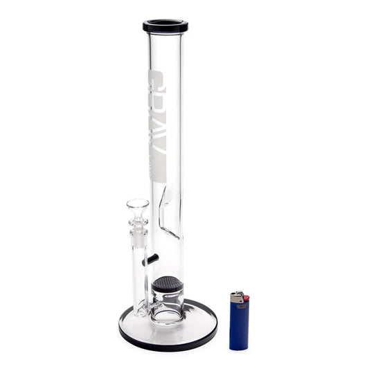 GRAV® Large Black Accent Straight Base W/ Disc Water Pipe-GRAV-NYC Glass