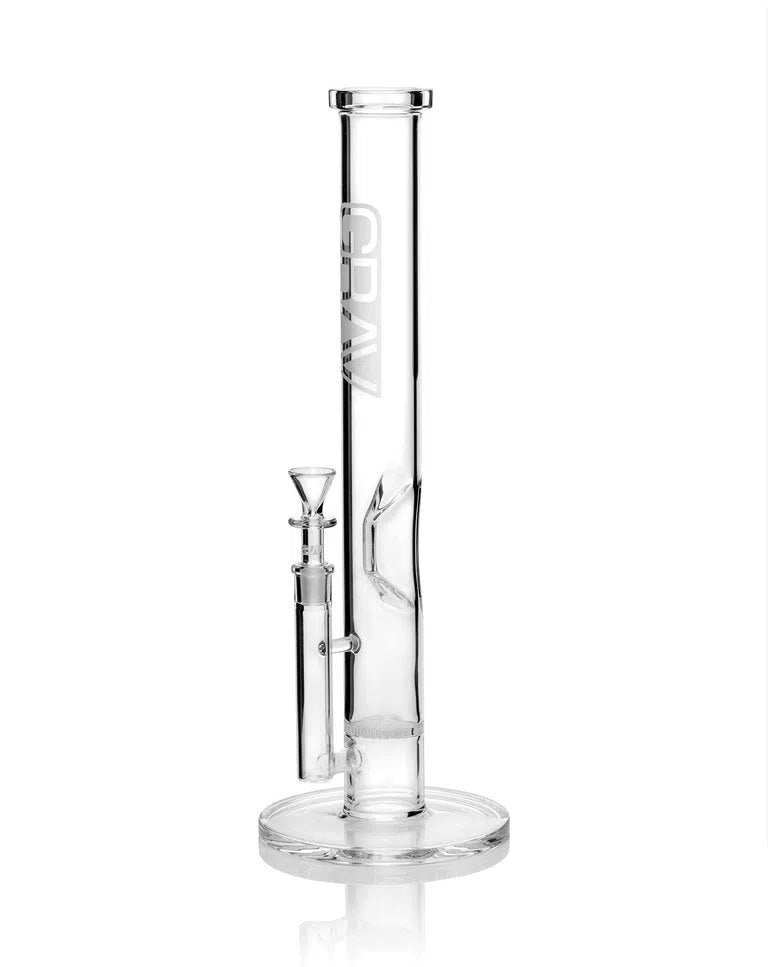 GRAV® Large Clear Straight Base w/Disc Water Pipe-GRAV-NYC Glass