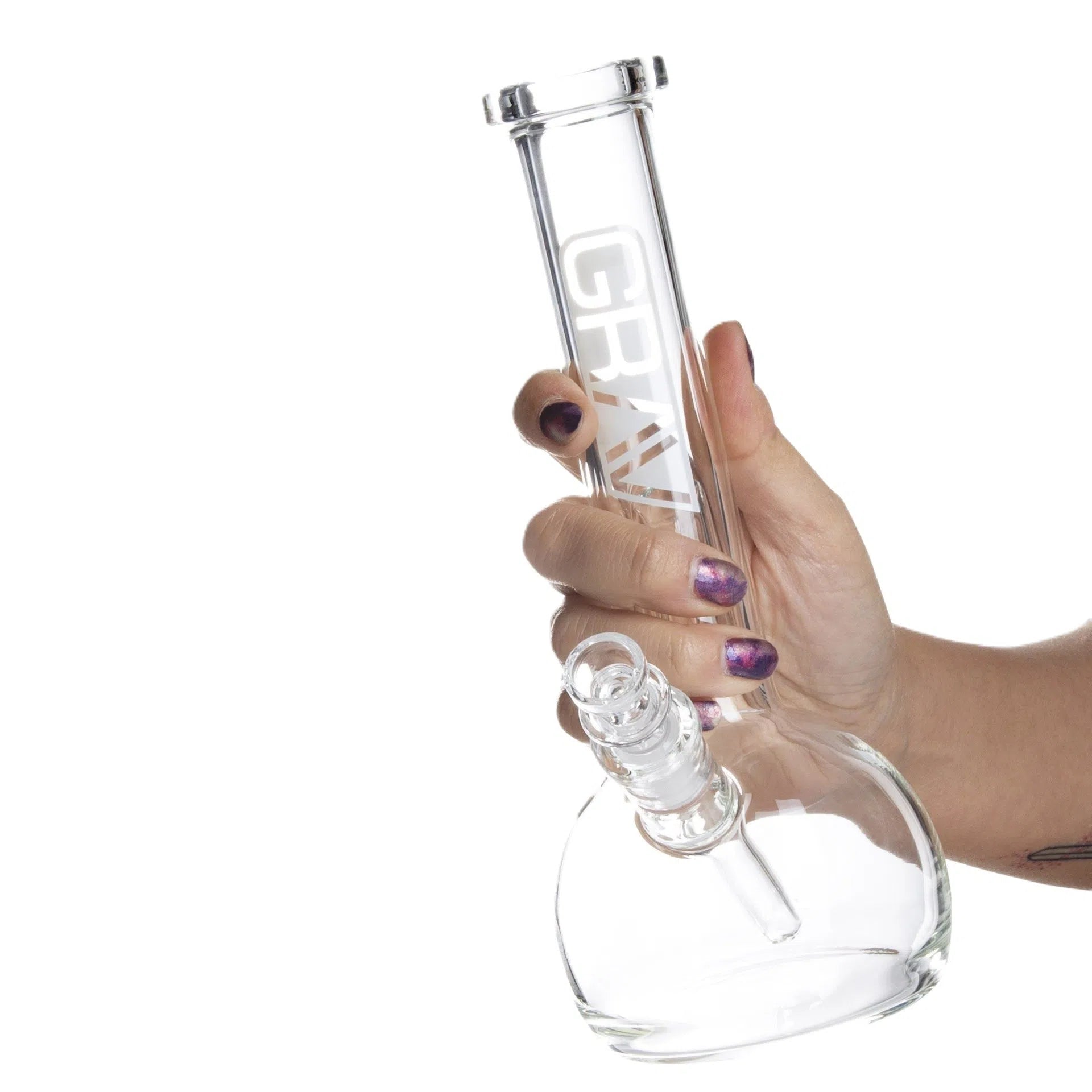 GRAV® Small Round Base Water Pipe-GRAV-Black accents-NYC Glass