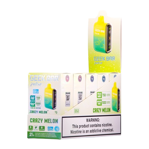 Geek Bar Pulse 15,000 Puff Nicotine Disposable 5pk-Geek Bar-Crazy Melon-NYC GLASS 718