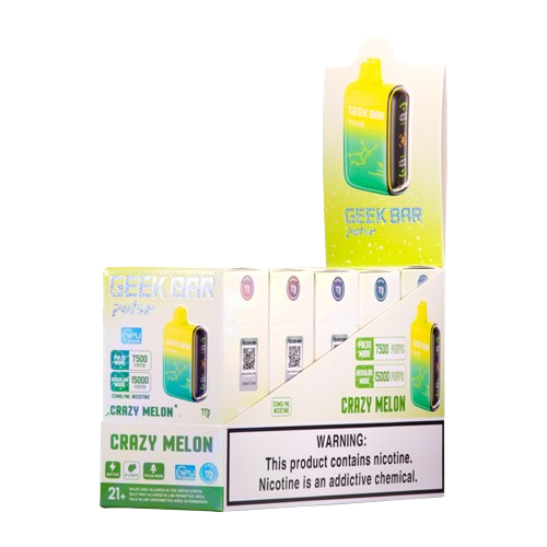 Geek Bar Pulse 15,000 Puff Nicotine Disposable 5pk-Geek Bar-Crazy Melon-NYC Glass