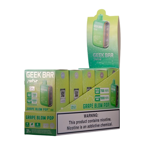 Geek Bar Pulse 15,000 Puff Nicotine Disposable 5pk-Geek Bar-Grape Blow Pop-NYC GLASS 718