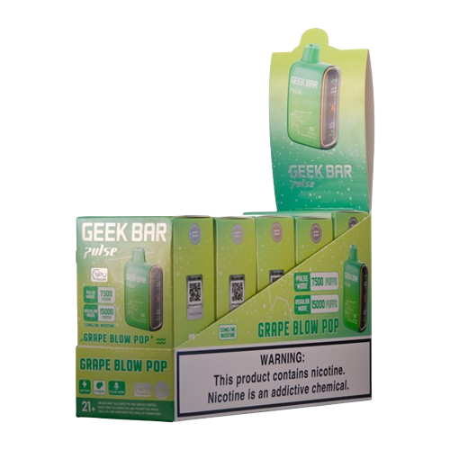 Geek Bar Pulse 15,000 Puff Nicotine Disposable 5pk-Geek Bar-Grape Blow Pop-NYC Glass