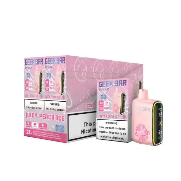 Geek Bar Pulse 15,000 Puff Nicotine Disposable 5pk-Geek Bar-Juicy Peach Ice-NYC Glass