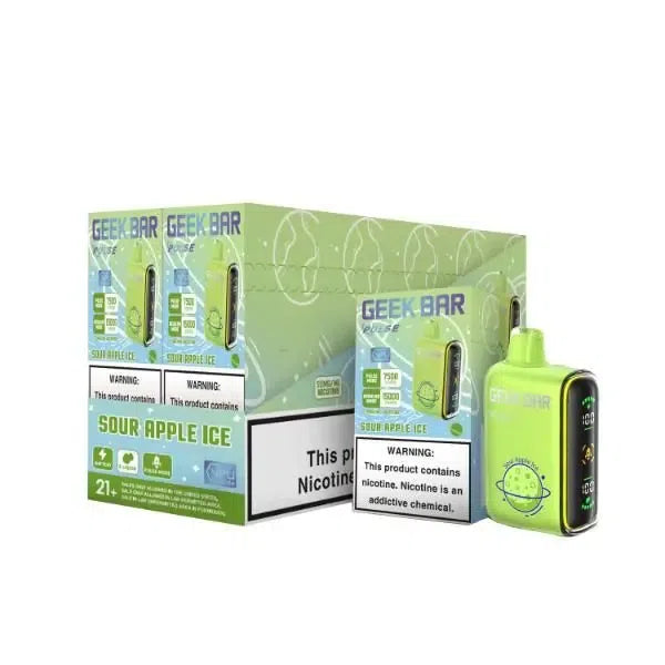 Geek Bar Pulse 15,000 Puff Nicotine Disposable 5pk-Geek Bar-Sour Apple Ice-NYC GLASS 718