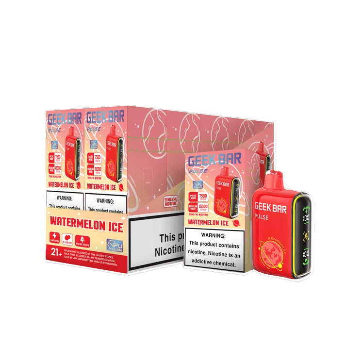 Geek Bar Pulse 15,000 Puff Nicotine Disposable 5pk-Geek Bar-Watermelon Ice-NYC Glass