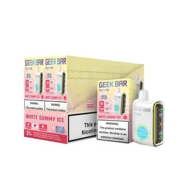 Geek Bar Pulse 15,000 Puff Nicotine Disposable 5pk-Geek Bar-White Gummy Ice-NYC GLASS 718
