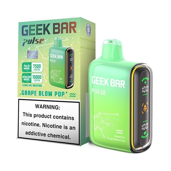 Geek Bar Pulse 15,000 Puff Nicotine Disposable-Geek Bar-Grape Blow Pop-NYC GLASS 718
