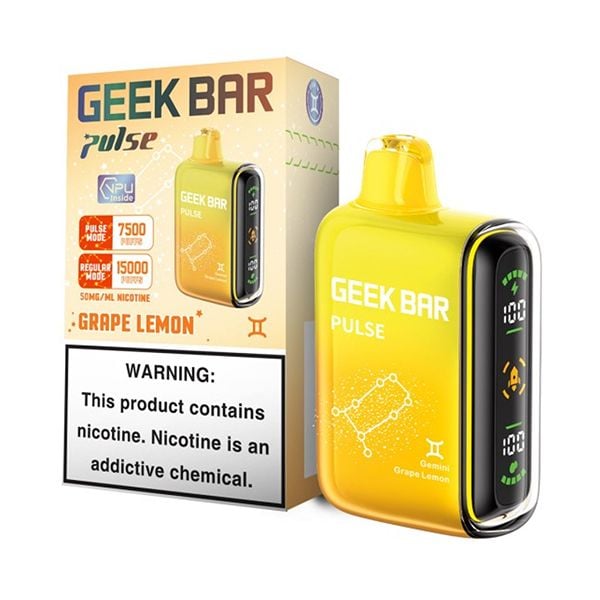 Geek Bar Pulse 15,000 Puff Nicotine Disposable-Geek Bar-Grape Lemon-NYC GLASS 718