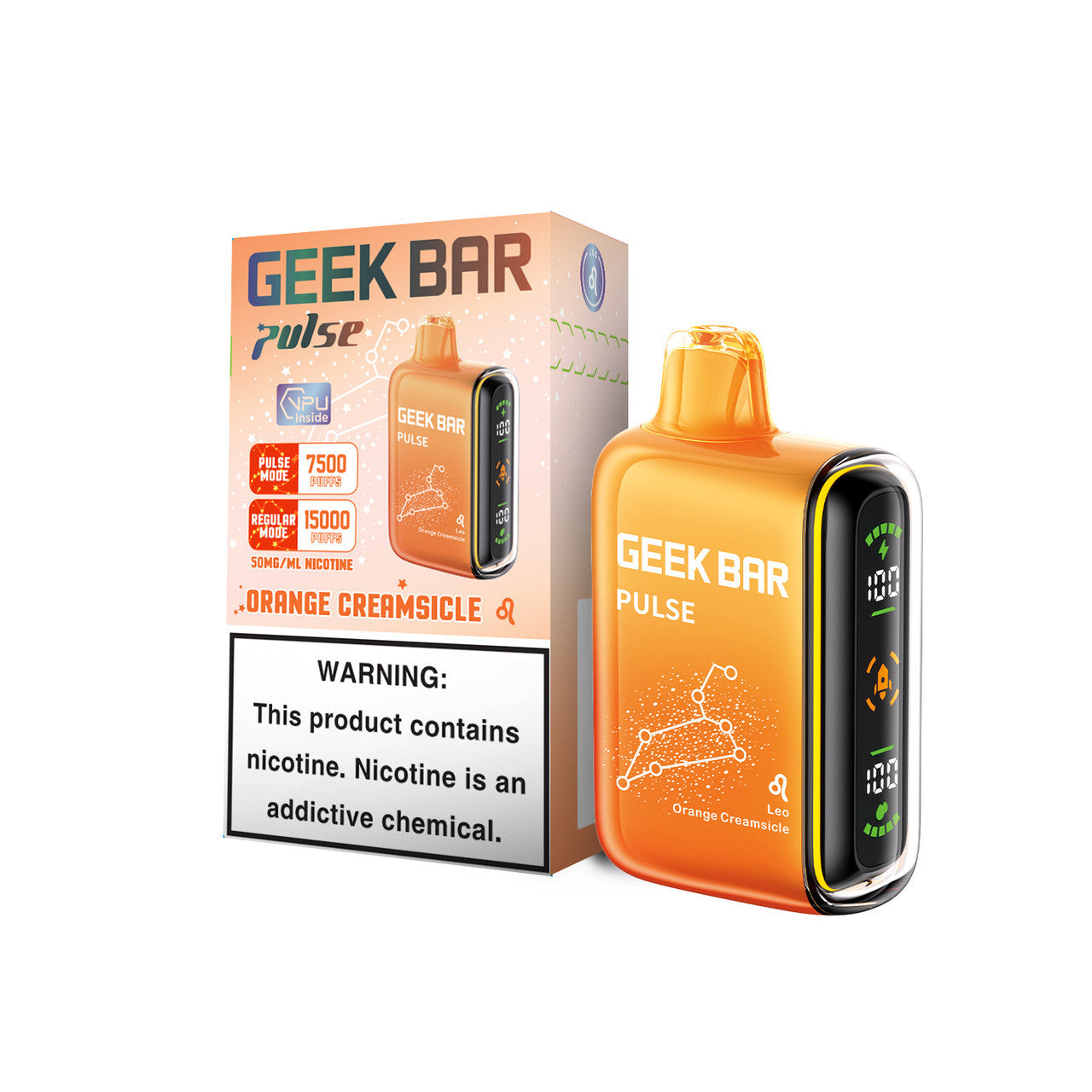 Geek Bar Pulse 15,000 Puff Nicotine Disposable-Geek Bar-Orange Creamsicle-NYC Glass