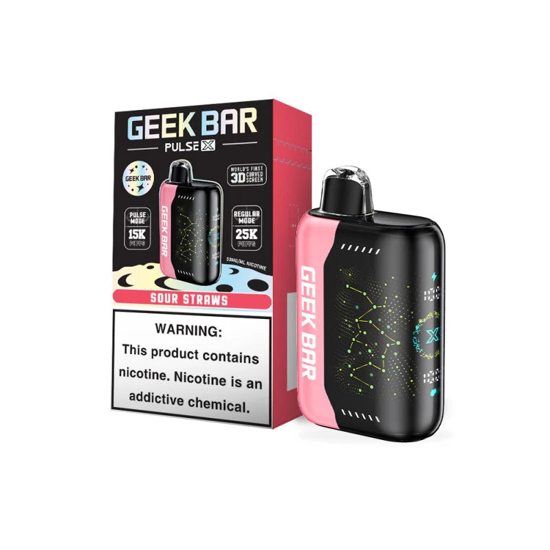 Geek Bar Pulse X 25,000 Puff Rechargeable Nicotine Disposable-Nicotine Disposable-Geek Bar-Sour Straw-NYC GLASS 718