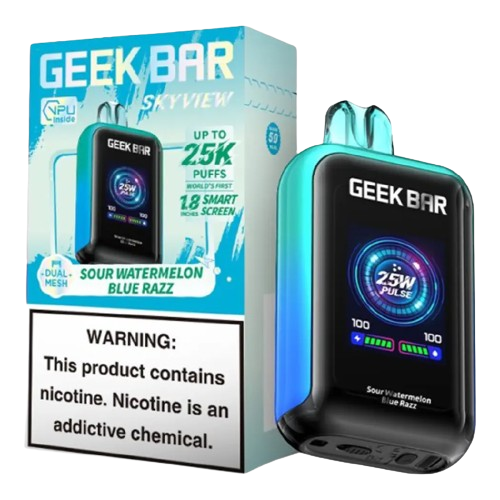 Geek Bar Skyview 25K Puffs Disposable Vape | 5% Nicotine-Geek Bar-Sour Watermelon Blue Razz-NYC Glass