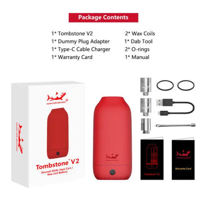 Hamilton Devices CCELL® Tombstone V2 Dual 510 Battery-Hamilton Devices CCELL-NYC Glass