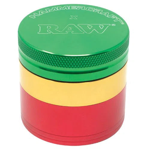 Hammercraft x RAW 4-Piece Grinders-RAW-Rasta 2 inch-NYC Glass