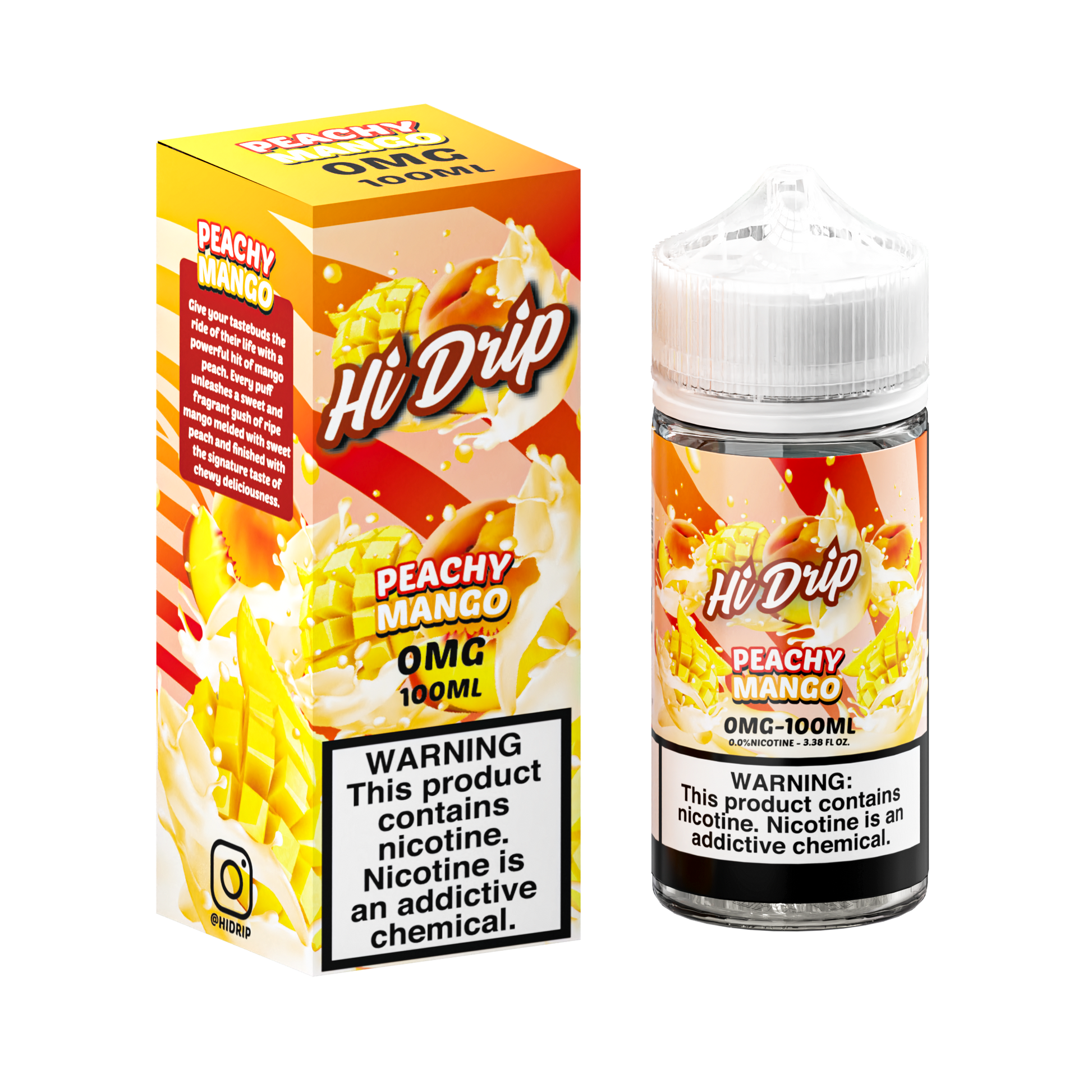 Hi Drip Freebase E-Juice 100ml-Hi Drip-Peachy Mango-0mg-NYC Glass