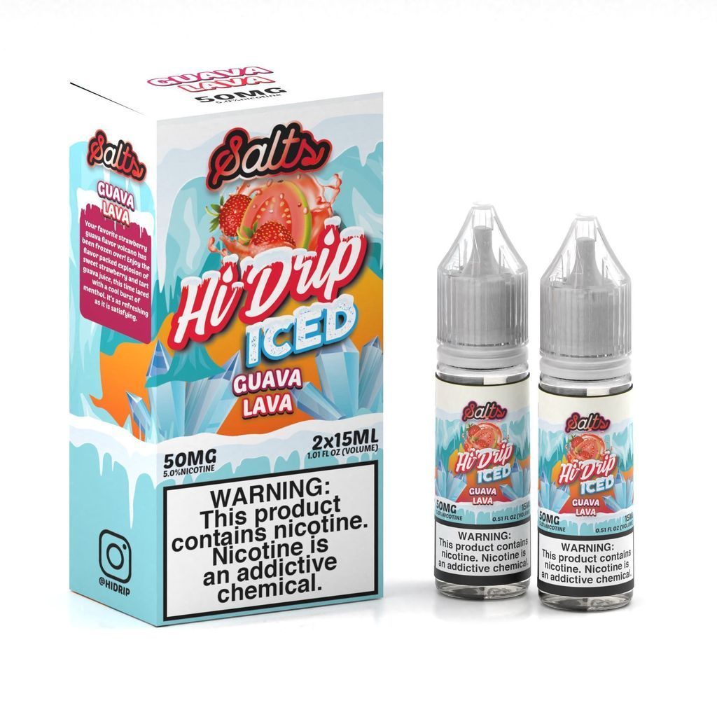 Hi Drip Salt Nic E-Juice 30Ml-Hi Drip-Guava Lava Iced-20mg-NYC Glass