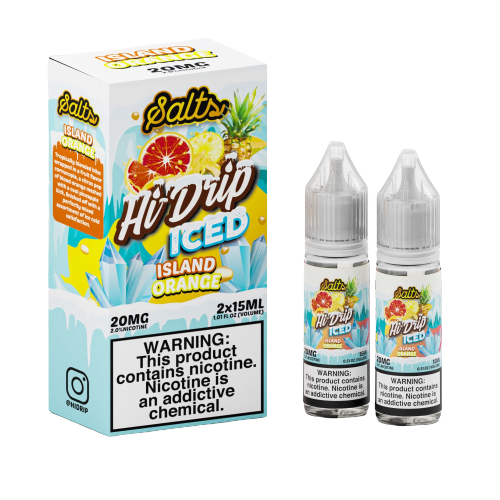 Hi Drip Salt Nic E-Juice 30Ml-Hi Drip-Island Orange Iced-20mg-NYC Glass