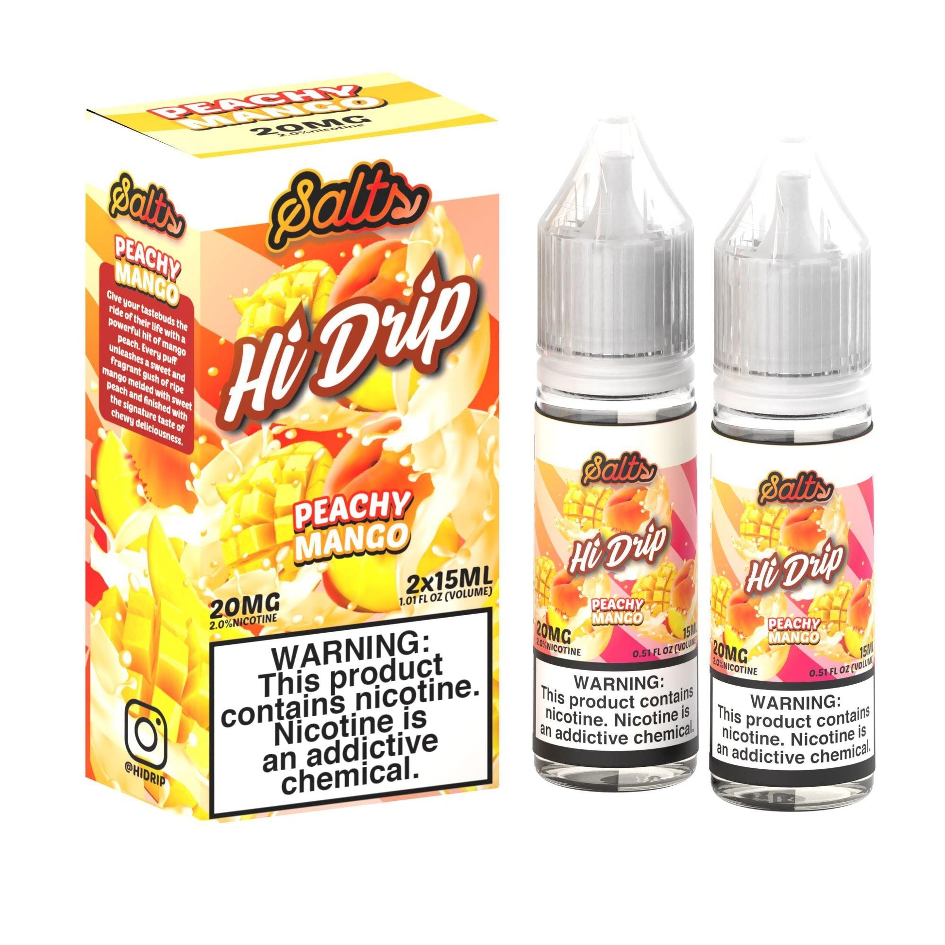 Hi Drip Salt Nic E-Juice 30Ml-Hi Drip-Peachy Mango Iced-20mg-NYC Glass