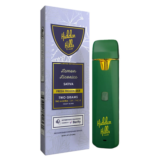 Hidden Hills 2G Fresh Frozen Disposable - Heady Blend-Hidden Hills-Lemon Licorice (Sativa)-NYC Glass