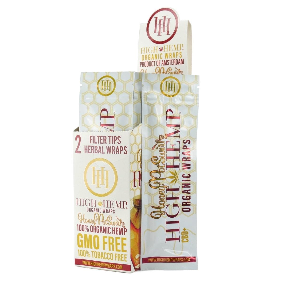 High Hemp Organic Hemp Wraps 25pk Box-Hemp Cones & Wraps-High Hemp-Honey Pot Swirl-NYC Glass