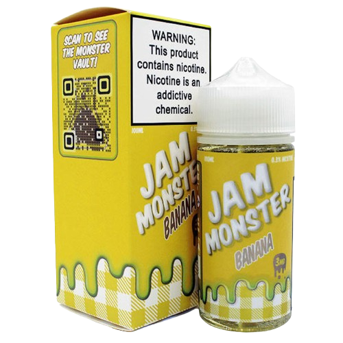 Jam Monster Freebase E-Juice 100ml-Jam Monster-Banana-3mg-NYC Glass