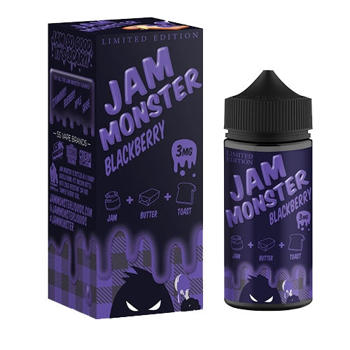 Jam Monster Freebase E-Juice 100ml-Jam Monster-Blackberry-3mg-NYC Glass