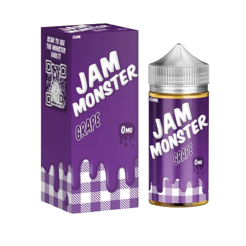 Jam Monster Freebase E-Juice 100ml-Jam Monster-Grape-3mg-NYC Glass