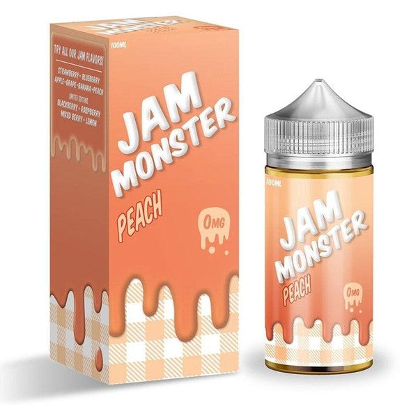 Jam Monster Freebase E-Juice 100ml-Jam Monster-Peach-3mg-NYC Glass