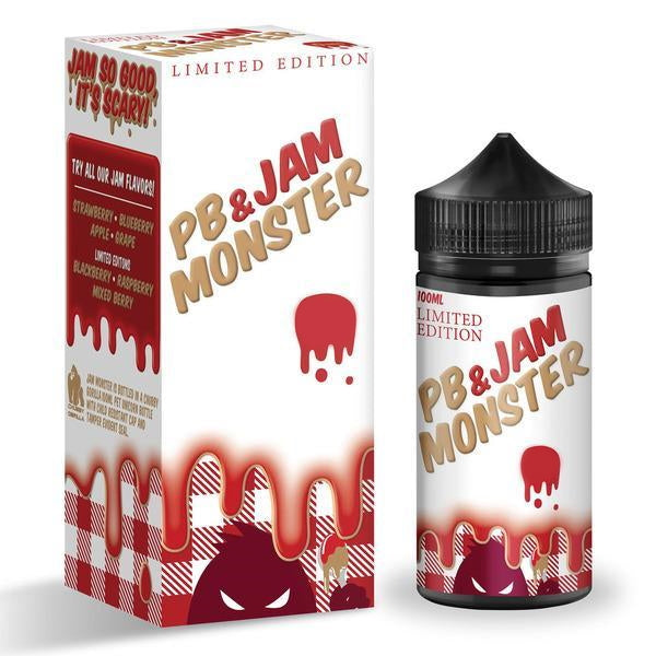Jam Monster Freebase E-Juice 100ml-Jam Monster-Peanut Butter & Jam Strawberry-3mg-NYC Glass