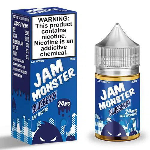 Jam Monster Salts E-Juice 30ml-Jam Monster-Blueberry 24mg-NYC Glass