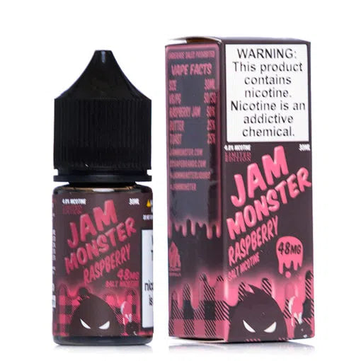 Jam Monster Salts E-Juice 30ml-Jam Monster-Raspberry 24mg-NYC Glass