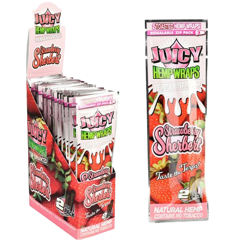 Juicy Jay Terp Infused Hemp Wraps 25ct Box-Juicy Jay-Strawberry Sherbert-NYC Glass