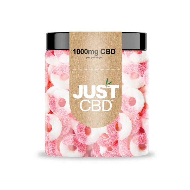 Just CBD Gummies 1000mg Jar-Just CBD-Watermelon Rings-NYC Glass