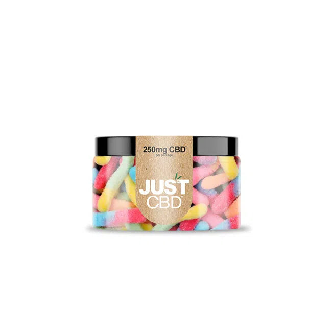 Just CBD Gummies 250mg Jar-Just CBD-Sugar Free Worms-NYC Glass