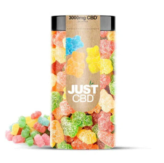 Just CBD Gummies 3000mg Jar-CBD Products-Just CBD-Sour Gummy Bears-NYC Glass